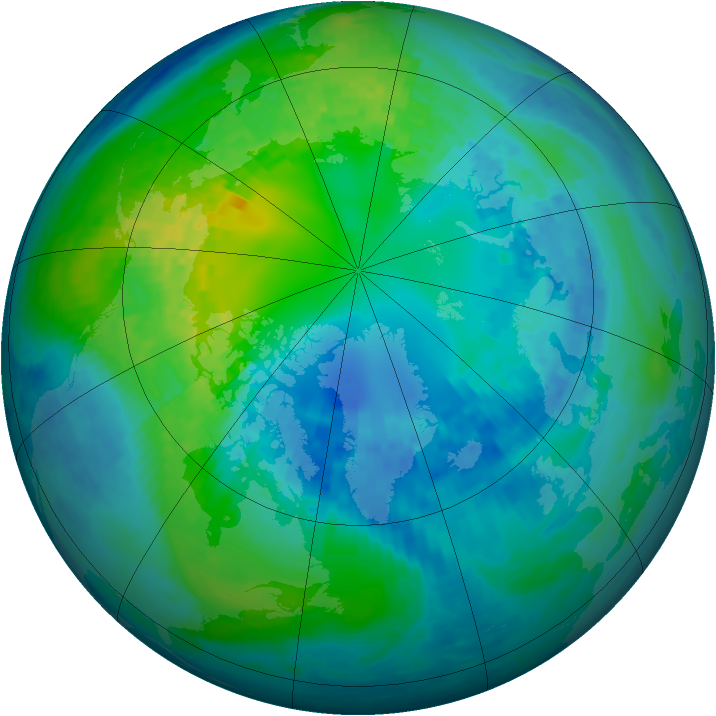 Arctic ozone map for 18 October 2003